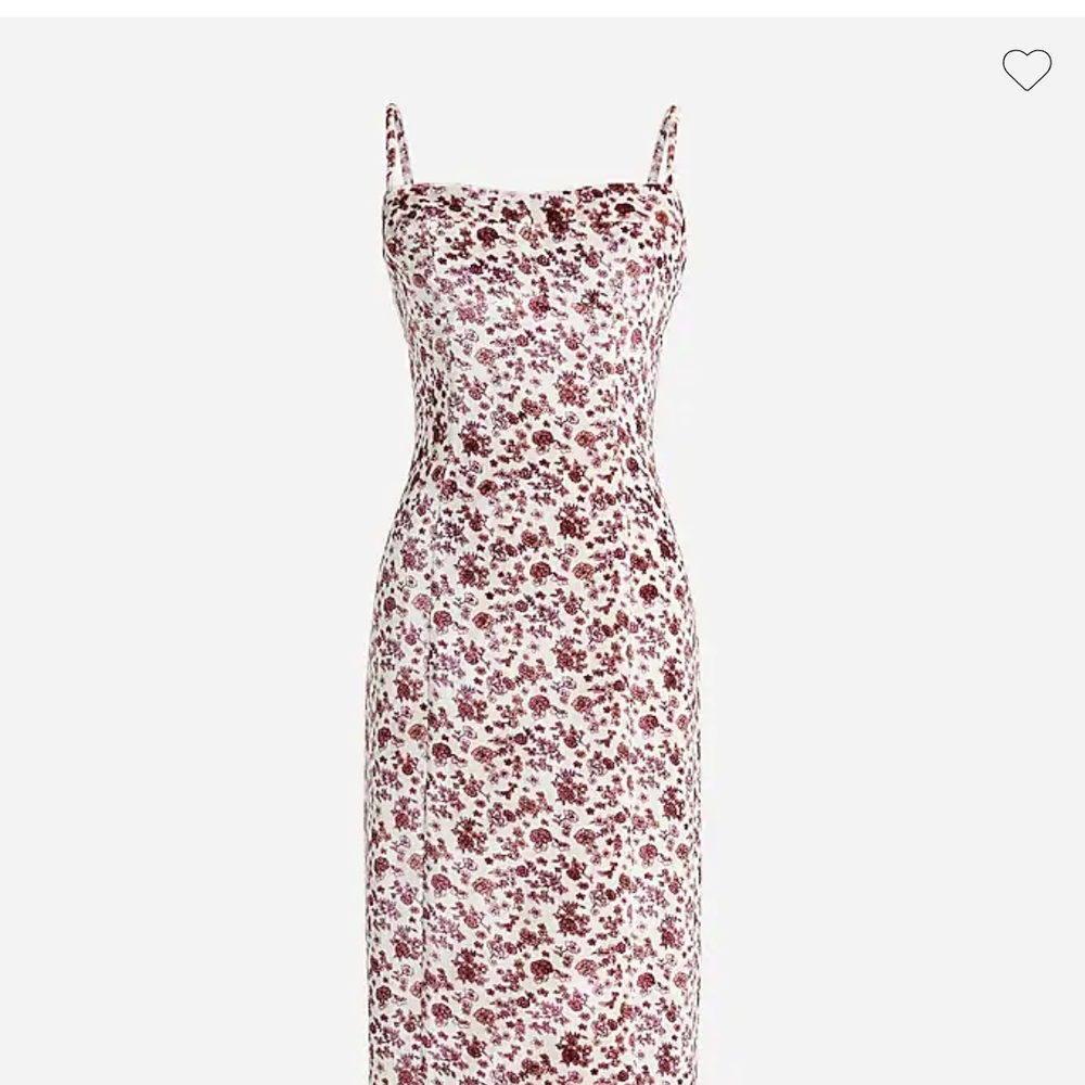 J. Crew Pink and White Spaghetti Strap Slip Midi Dress